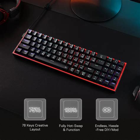 Redragon K628 Pollux 75 Wired RGB Mechanical Gaming Keyboard Pollux