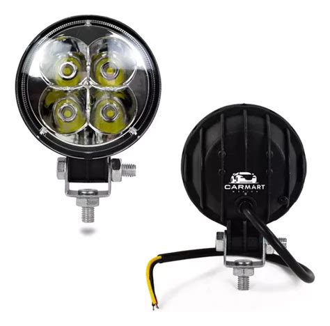 Par Faros 4 Led Auxiliar Redondo Universal