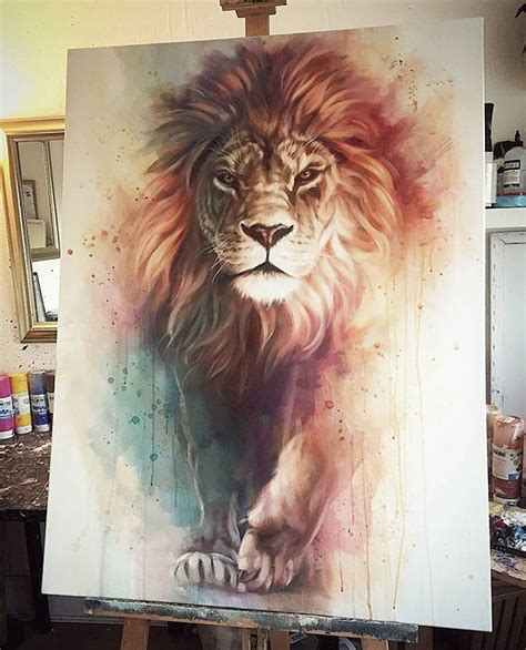 Powerful lion painting by @benjefferyartist What do you think? Follow ...