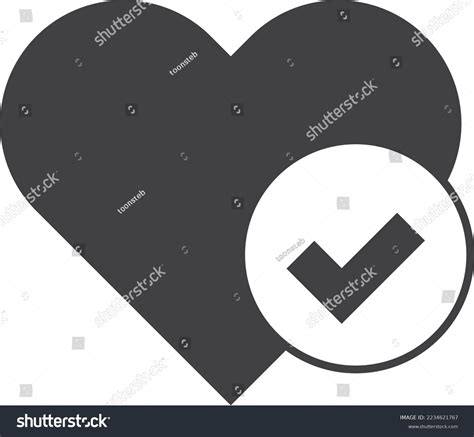 Heart Check Mark Illustration Minimal Style Stock Vector Royalty Free