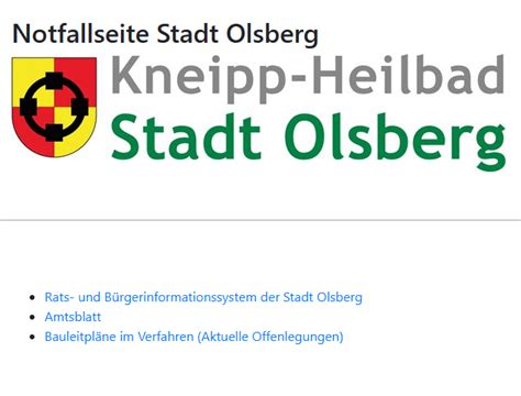 Notfall Homepage Der Stadt Olsberg Bigge Online De