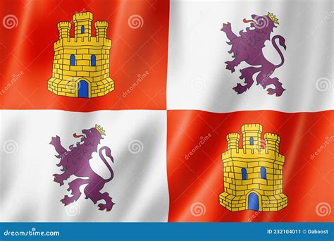 Castile And Leon Province Flag Spain Stock Illustration Illustration