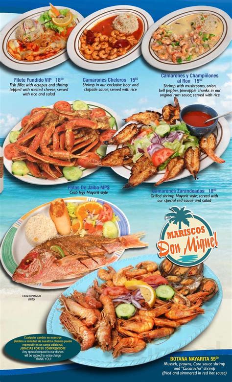 Mariscos Don Miguel Estilo Nayarit Menus In Elkhart Indiana United States