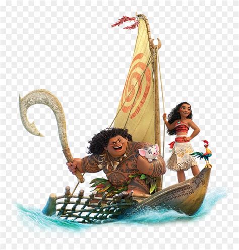 Moana E Amigos - Moana And Maui On Boat - Free Transparent PNG Clipart Images Download