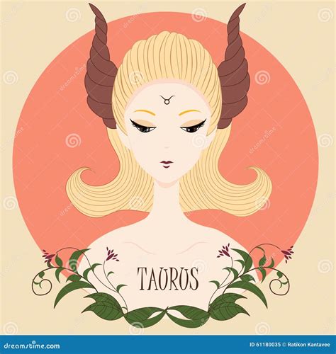 Zodiac Girl Taurus Stock Vector Image 61180035