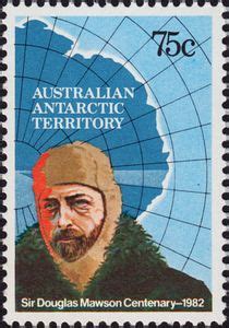 Stamp Sir Douglas Mawson And Map Of Australian Antarctic Territory