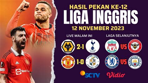 Hasil Liga Inggris Tadi Malam Pekan Ke 12 Manchester United Menang