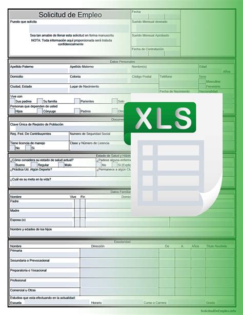 Formato De Solicitud De Empleo Pdf Word Y Excel ️ 2024