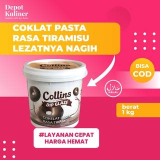 Jual Collins Dip Glaze Tiramisu 1 KG Collin Cokelat Pasta Rasa