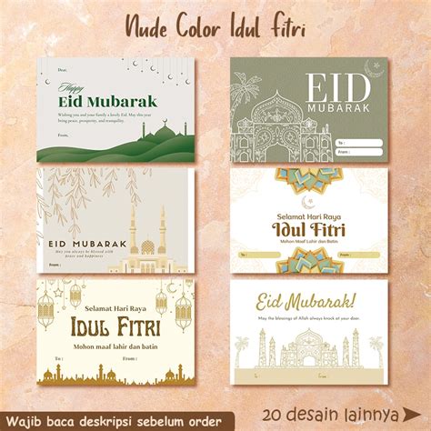 Jual KARTU STIKER HANGTAG UCAPAN LEBARAN IDUL FITRI NUDE COLOR VERSION GEREETING CARD Shopee