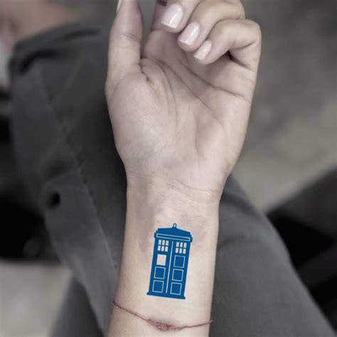 Tardis Temporary Tattoo Sticker Set Of 2 Doctor Who Tattoos Tardis