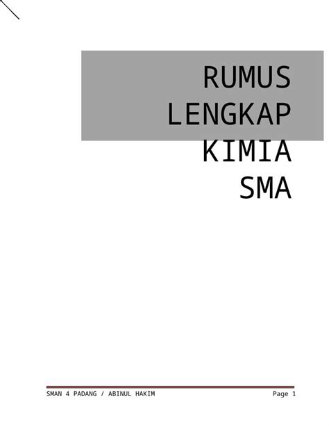 Doc Rumus Lengkap Kimia Sma Dokumen Tips