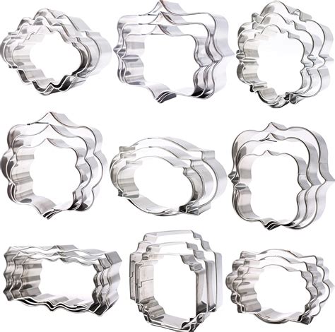 Amazon Pcs Plaque Frame Cookie Cutters Set Fondant Tiles