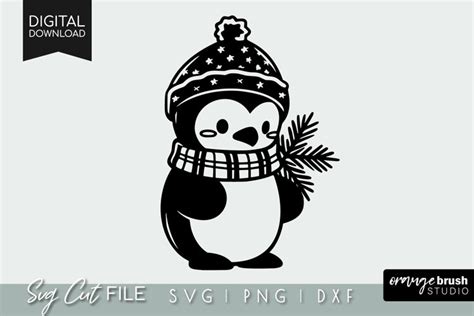 Cute Christmas Penguin Svg Cut File For Cricut Baby Pinguin