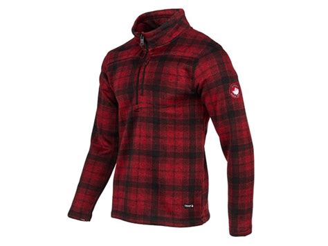 Canada Weather Gear Men's Plaid 1/4 Zip