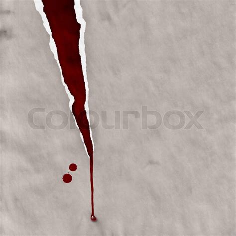 Ripped Paper With Blood Stock Image Colourbox