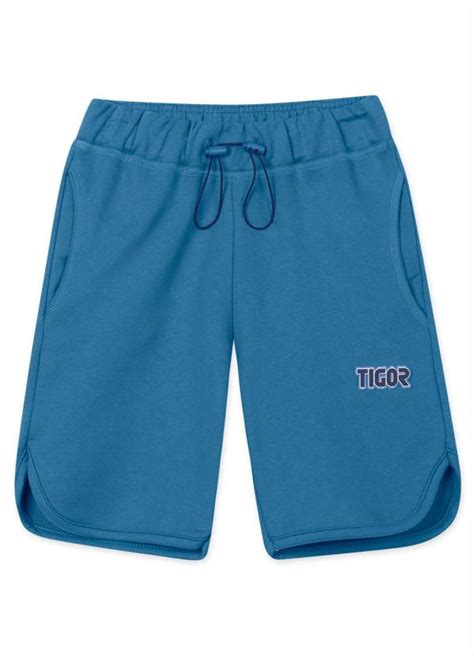 Tigor T Tigre Bermuda Moletom Infantil Masculina Azul