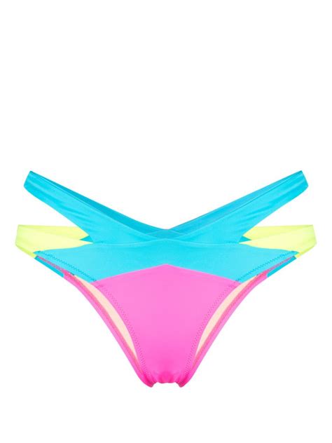 Agent Provocateur Multicoloured Mazzy Wrap Bikini Bottoms Blue