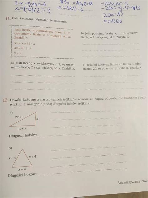 Daje Naj I 33 Punkty Za Zadanie Z Matematyki Cwiczenia 11 I 12 Ze