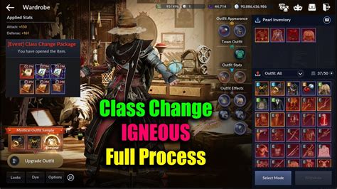 Black Desert Mobile Class Change Igneous Full Process Youtube