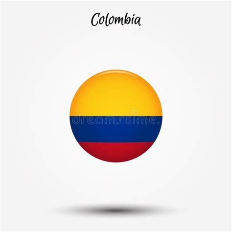 Bandera Del Icono De Colombia Stock De Ilustración Ilustración De