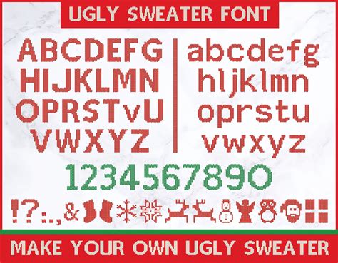 Ugly Sweater Font, Christmas Font SVG Cricut, Christmas SVG Letters ...