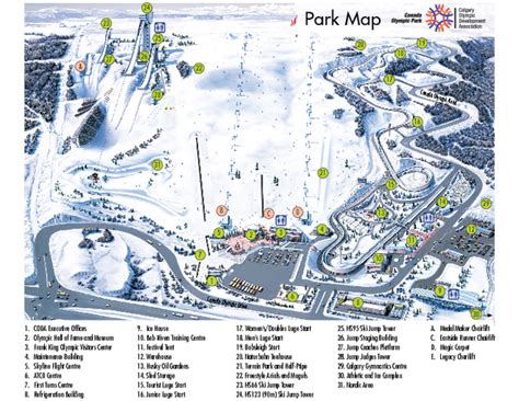 Canada Olympic Park Ski Trail Map - Alberta Canada • mappery