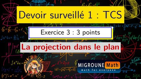 La Projection Dans Le Plan Exercice Devoir De Maths TCS YouTube