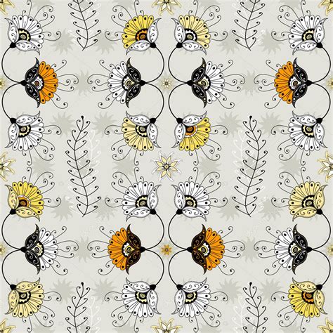 Seamless Grey Floral Pattern Stock Vector OlgaDrozd 4154923