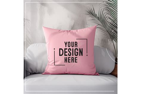 Beautiful Square Pink Pillow Mockup Graphic By Bestmockupstore