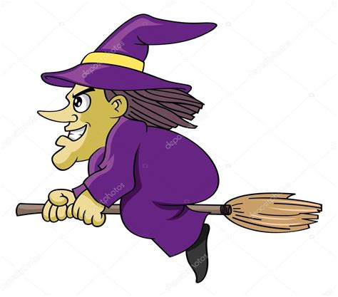 bruja voladora de dibujos animados