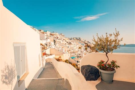 Fant Stica Vista Urbana Noite Da Ilha Gr Cia De Santorini Viagem