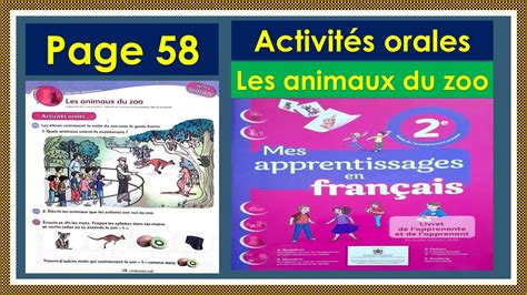 mes apprentissage en français 2aep page 58 activités orales les