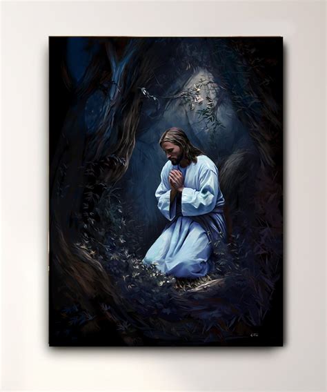 Jesus Christ Canvas Print Gethsemane Christian Art Decor - Etsy