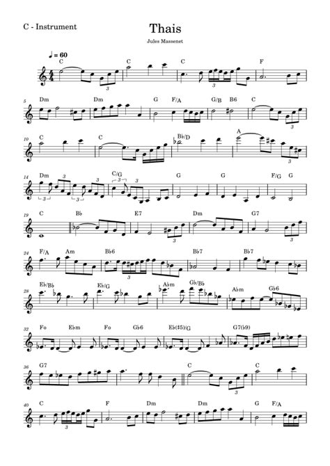 Thais Arr Fabio Eduardo De Oliveira By J Massenet Sheet Music For