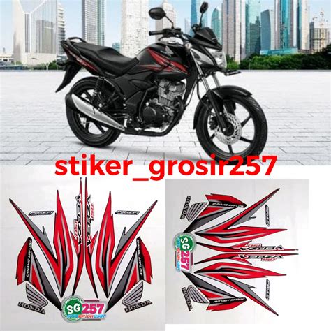 STIKER STRIPING LIS BODY HONDA VERZA TAHUN 2015 2016 HITAM MERAH