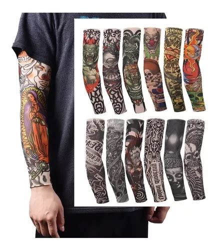 Kit 12 Pares De Manguito 24 Mangas Tatuagem Falsa Parcelamento