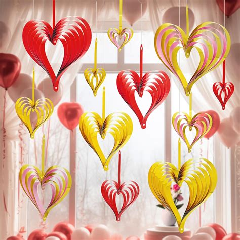 Katchon 3d Valentines Hanging Decorations 10 Inch Pack