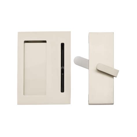 Modern Rectangular Barn Door Privacy Lock With Integrated Strike Emtek