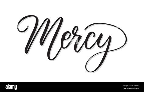 Mercy Calligraphy Text Sketch Hand Drawn Vector Illustration On