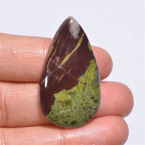 Authentic 39 5 Cts Dragon Jasper Gemstone Jasper Pear Cabochon 100