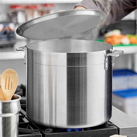 Choice Qt Standard Weight Aluminum Stock Pot With Cover