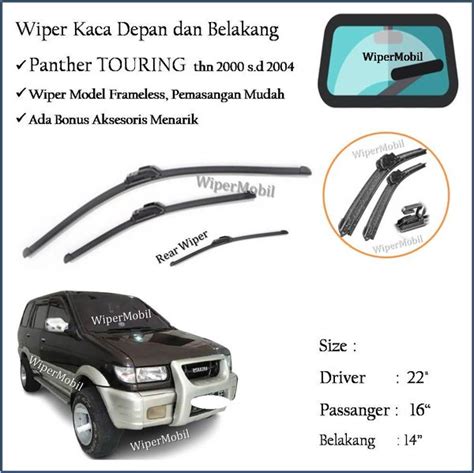 Jual Wiper Frameless Kaca Depan Belakang Isuzu Panther Touring 2000