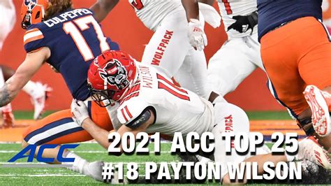 18 Nc State Lb Payton Wilson 2021 Acc Top 25 Returning Players Youtube