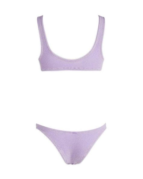 Reina Olga Ginny Scrunch Sleeveless Bikini Set In Purple Lyst