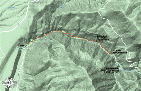 Hiking Map For Catwalk Recreation Trail And Whitewater Creek