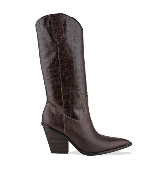 BOTA WESTERN SALTO ALTO LUIZA BARCELOS MARROM Acquarela Shop