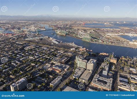 San Pedro California E Vista Aerea Del Porto Di Los Angeles Immagine