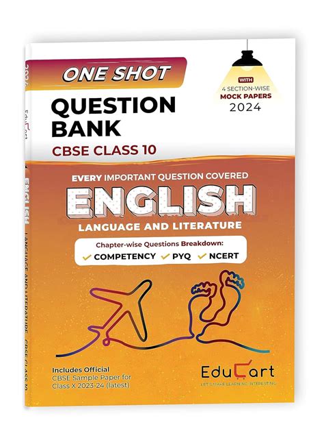 Educart One Shot Question Bank ENGLISH CBSE Class 10 For 2024 Only