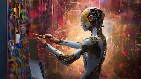 Premium AI Image | AI Artificial Intelligence Humanoid painting on ...